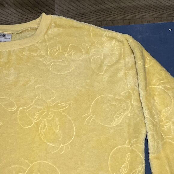 Womens Looney Tunes Tweety Bird Yellow Sweatshirt Sweater Top Size L Vintage - Picture 2 of 8